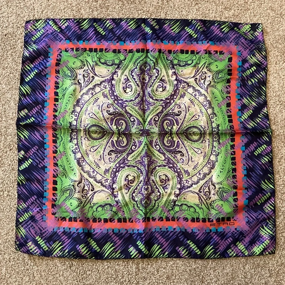 Etro Silk Scarf/Pocket Scarf Vintage EUC - Picture 2 of 5